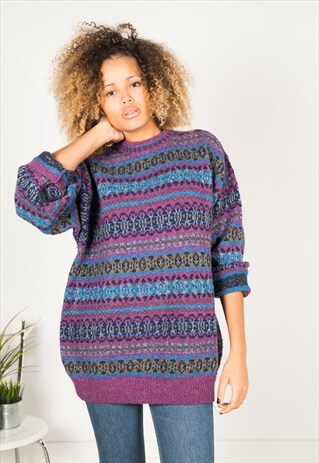 VINTAGE 80S CASUAL KNIT JUMPER / R0493