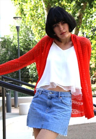 RELAX HOLIDAY FINE KNITTED CARDIGAN IN ORANGE CY