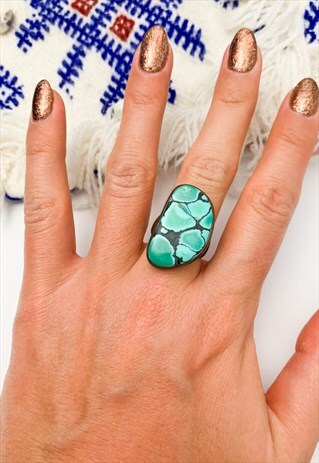 1960'S SILVER & TURQUOISE RING