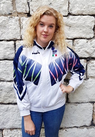 VINTAGE 1994 WORLD CUP ITALIAN DIADORA TRACKSUIT TOP JACKET