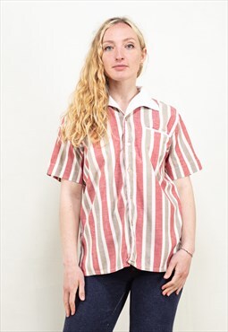 Vintage 70's Striped Shirt in Red and White