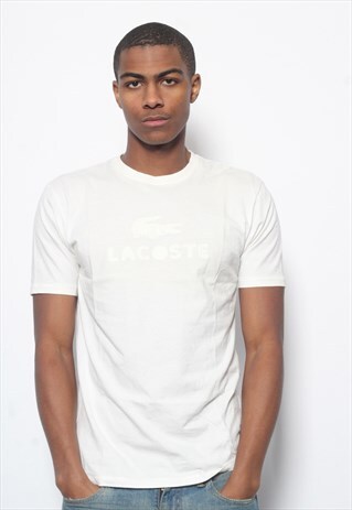 VINTAGE EMBOSSED BIG SPELL OUT LOGO T-SHIRT WHITE