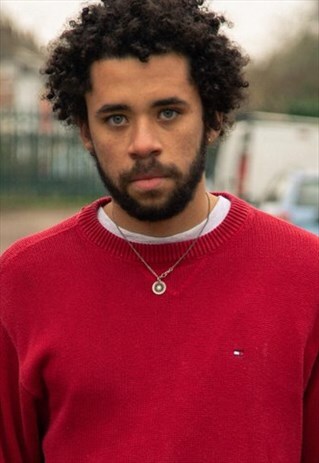 CLEAN TOMMY HILFIGER THICK COTTON SWEATSHIRT IN RED