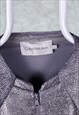 VINTAGE CALVIN KLEIN JACKET SILVER SHINY SNAKESKIN LARGE