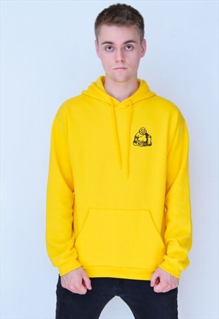 YELLOW BUDDHA (NAVY) HOODIE