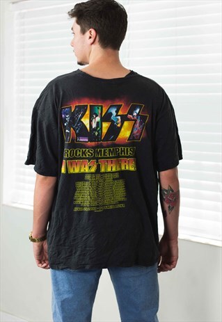 VINTAGE KISS ROCK T-SHIRT CONCERT 90S XXL 9.4