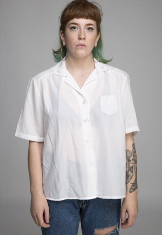 VINTAGE WHITE DETAILED SHIRT
