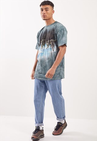VINTAGE WOLF GRAPHIC PRINT T-SHIRT