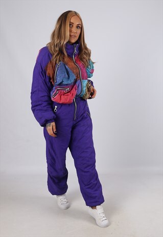VINTAGE FULL SKI SUIT SNOW TALL UK 12 M (A5H)