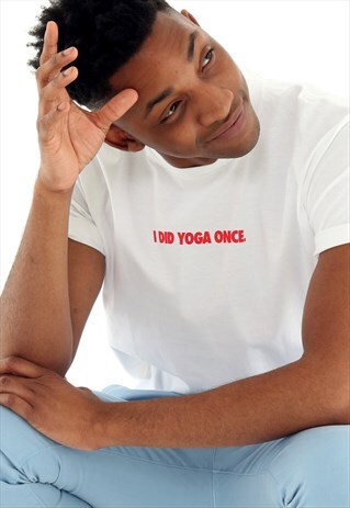 I DID YOGA ONCE WHITE TSHIRT