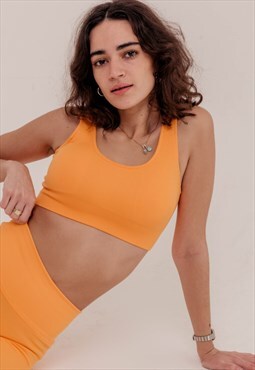 Rosa Ribbed Sports Bra in Yellow