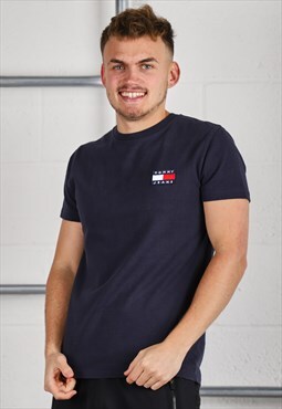 Vintage Tommy Hilfiger T-Shirt in Navy Casual Lounge Tee XS