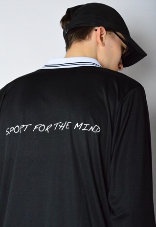 VINTAGE 90S BLACK LONG SLEEVE SPORTS TOP