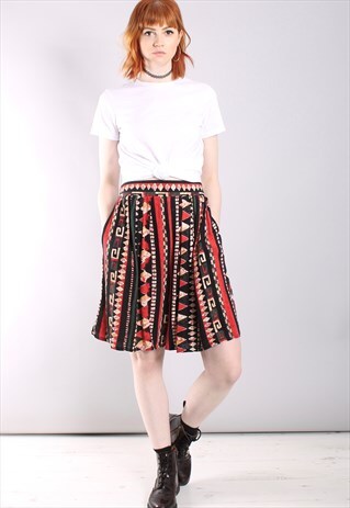 VINTAGE 80S ABSTRACT PRINT PATTERNED CULOTTE SHORTS