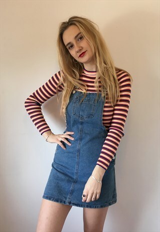 VINTAGE DENIM DUNGAREE DRESS