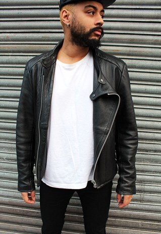 THE OLD MILL GLEN LAINE BY BAINTON LEATHER BIKER JACKET