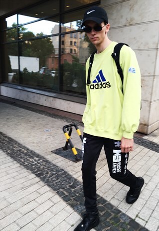 VINTAGE 90S NEON GREEN ADIDAS SWEATSHIRT