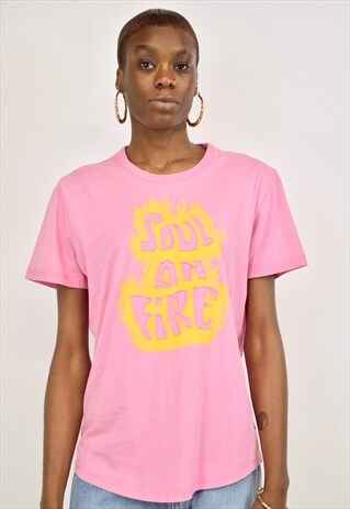VINTAGE 90S SOUL ON FIRE MOSCHINO PINK TEE