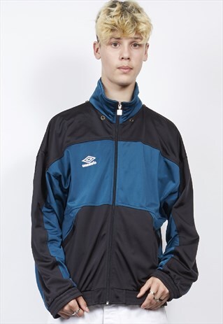 VINTAGE 90'S UMBRO EMERALD/BLACK TRACKSUIT JACKET