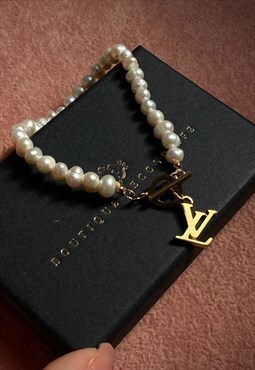 Authentic Louis Vuitton Heart Pendant Reworked Bracelet