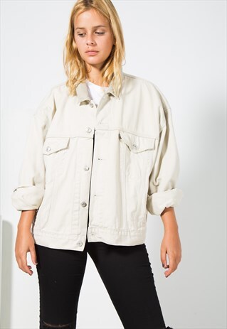 VINTAGE 80S LEVI'S CONTRAST COLLAR DENIM JACKET/ S1999