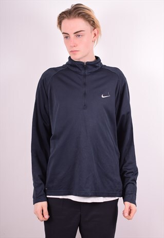 NIKE MENS VINTAGE TRACKSUIT TOP XL NAVY BLUE 90S