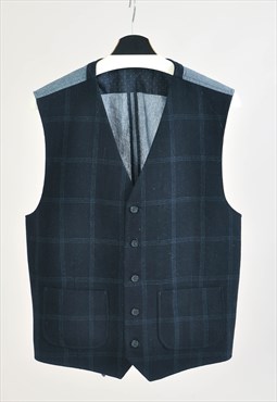 Vintage 00s checkered vest in navy