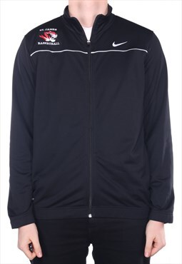 Nike - Black Embroidered Full Zip Sweatshirt - Large