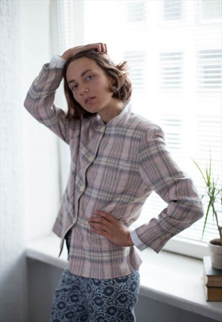 VINTAGE 70'S PINK CHECKED BLAZER