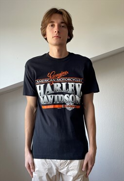 Vintage HARLEY DAVIDSON Tee Graphic T Shirt 1995 Black 
