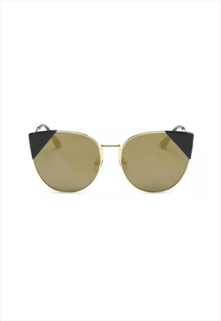 STEPHANIE CAT EYE MIRROR SUNGLASSES GOLD