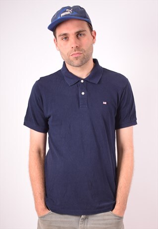 POLO RALPH LAUREN MENS VINTAGE POLO SHIRT MEDIUM NAVY 90S