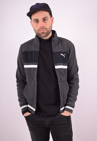 PUMA MENS VINTAGE TRACKSUIT TOP JACKET SMALL GREY 90'S