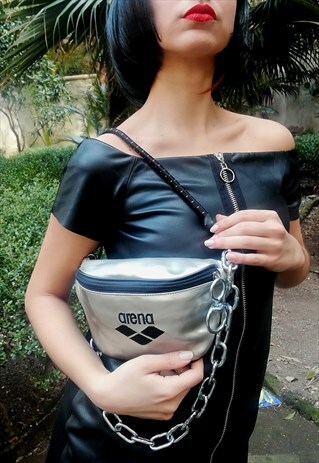 VINTAGE REWORKED ARENA BUMBAG IN SILVER