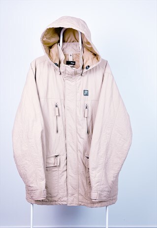 VINTAGE FILA JACKET PARKA BEIGE XL