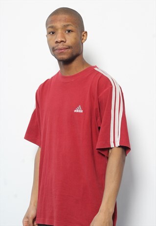 VINTAGE ADIDAS LOGO T-SHIRT RED