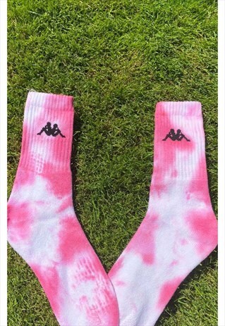 PINK TIEDYE KAPPA CREW SOCKS