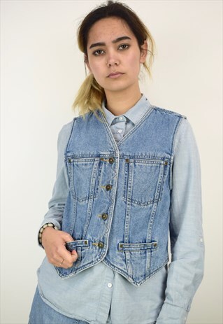 VINTAGE 90'S DENIM WAISTCOAT