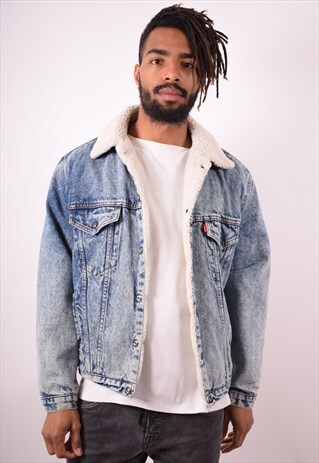 LEVI'S MENS VINTAGE SHERPA DENIM JACKET MEDIUM BLUE 90S