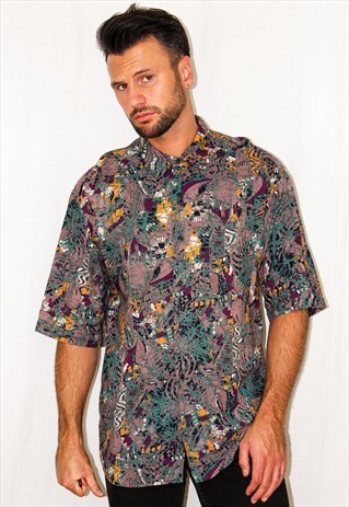 VINTAGE OVERSIZED ABSTRACT PRINT SHIRT