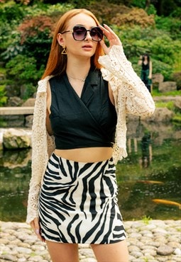 Zebra Print Mini Pencil Skirt