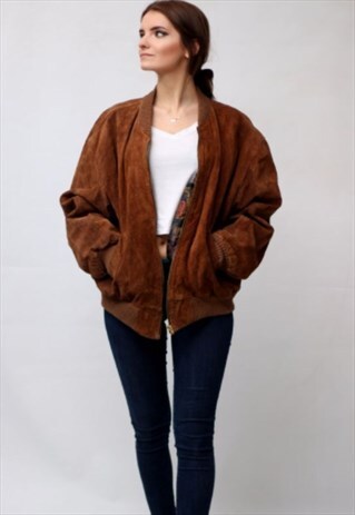 VINTAGE REAL LEATHER JACKET BROWN