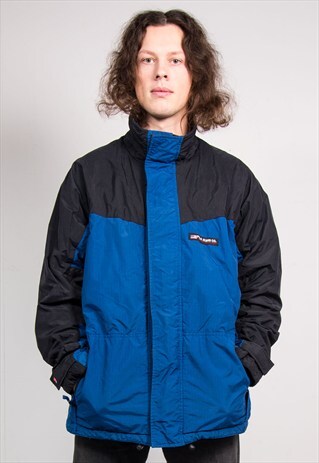 90'S VINTAGE RALPH LAUREN BLUE FLEECE LINED COAT JACKET