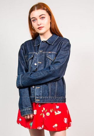 VINTAGE 90'S RIFLE DARK BLUE DENIM OVERSIZED JACKET
