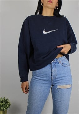 Vintage Nike Sweatshirt Jumper w Tick Logo Front & Sleeve