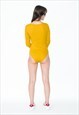 VINTAGE 90S STRETCHY LONG-SLEEVE BODYSUIT IN YELLOW