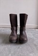 VINTAGE 00S BROWN BIKER BOOTS