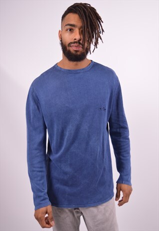 ARMANI JEANS MENS VINTAGE TOP LARGE BLUE 90S