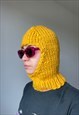 YELLOW KNITTED HAND MADE BALACLAVA