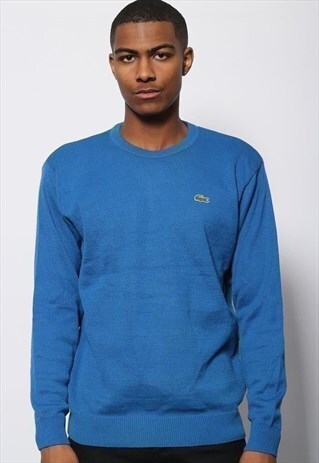 VINTAGE LACOSTE CREWNECK JUMPER BLUE